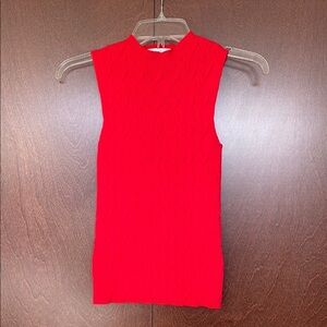 Zara Red Sleeveless Knit Top